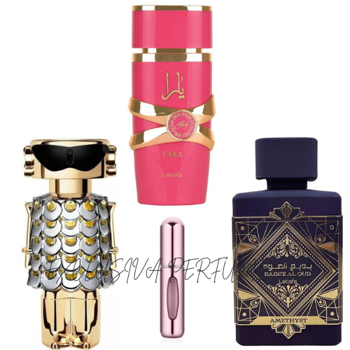 Yara Candy Lattafa + Amethyst Lattafa + Fame + Perfumero